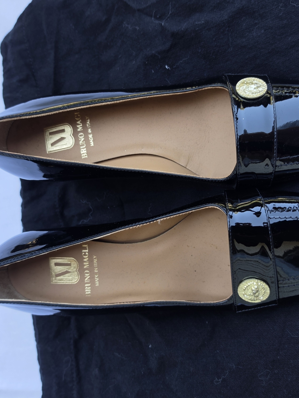 Bruno Magli Black Patent Leather Women's Loafers